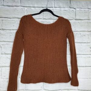 Vince wool blend large chinky knit sweater brown Small womens